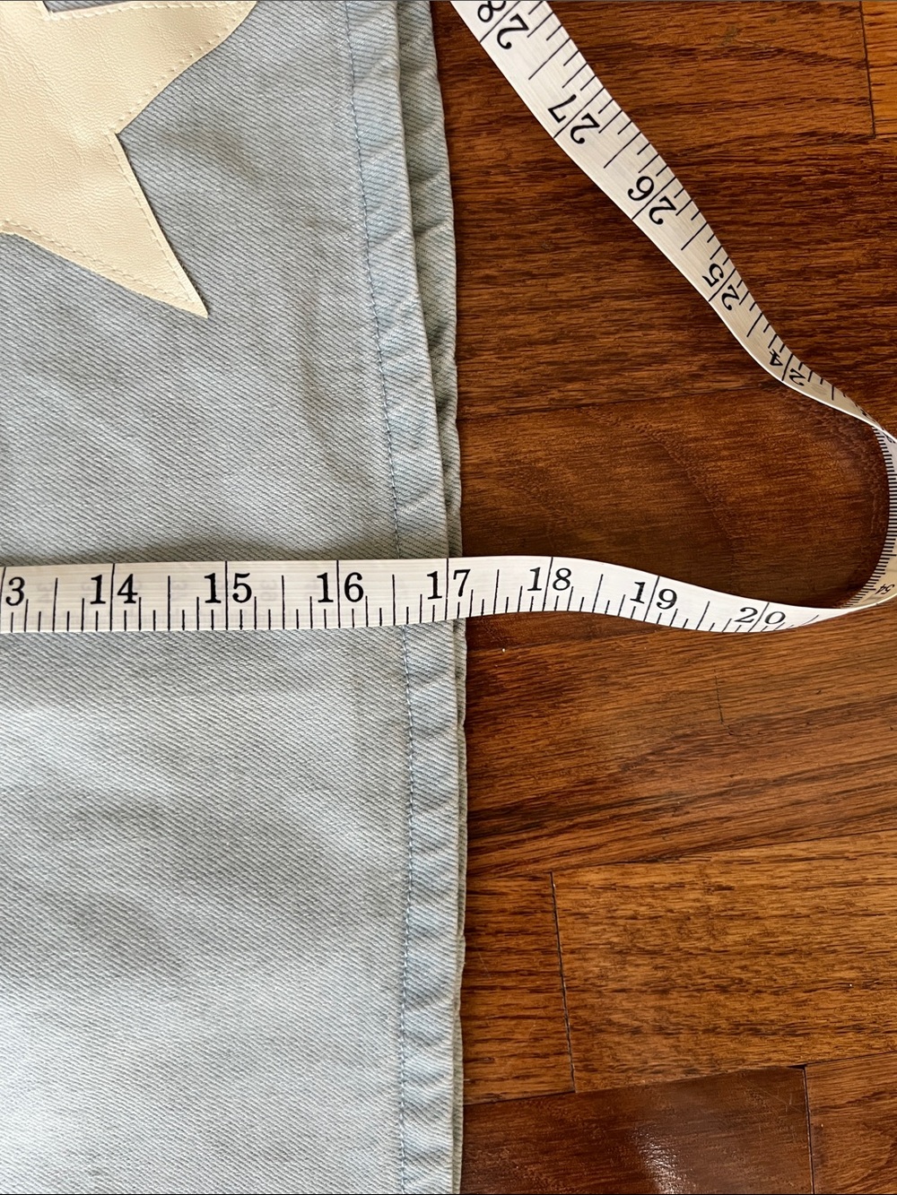 Le Lis Light Blue Denim Mini Skirt with White Star Appliqués - Picture 11 of 12
